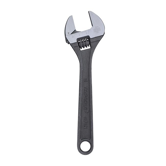 Taparia Adjustable Spanner Wrench (Grey) 1171-8/1171N-8 205mm Steel Single Sided Adjustable Spanner Wrench (Grey)