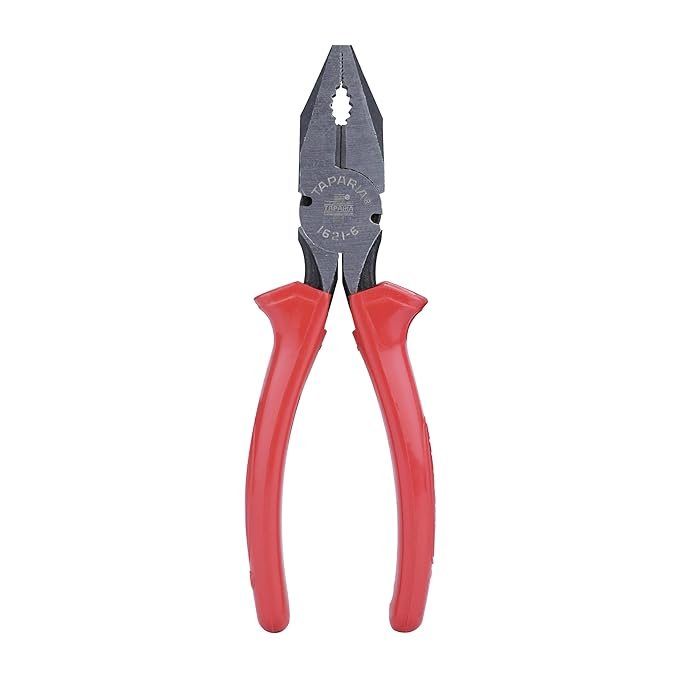 Taparia 1621-6 Steel (165mm) Combination Plier with Joint Cutter (Red and Black)
