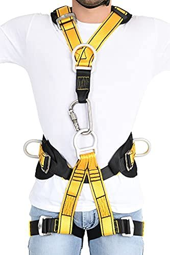 IBS Full Body Padded Safety Harness Men's Safety Belt for Construction Height Industrial Grade Safety Solution for Construction Industrial Work and Climbing Free Size